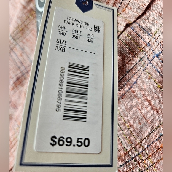 ROWN Long Sleeve Button Down Shirt Men's 3XB NEW with tags - Picture 9 of 10